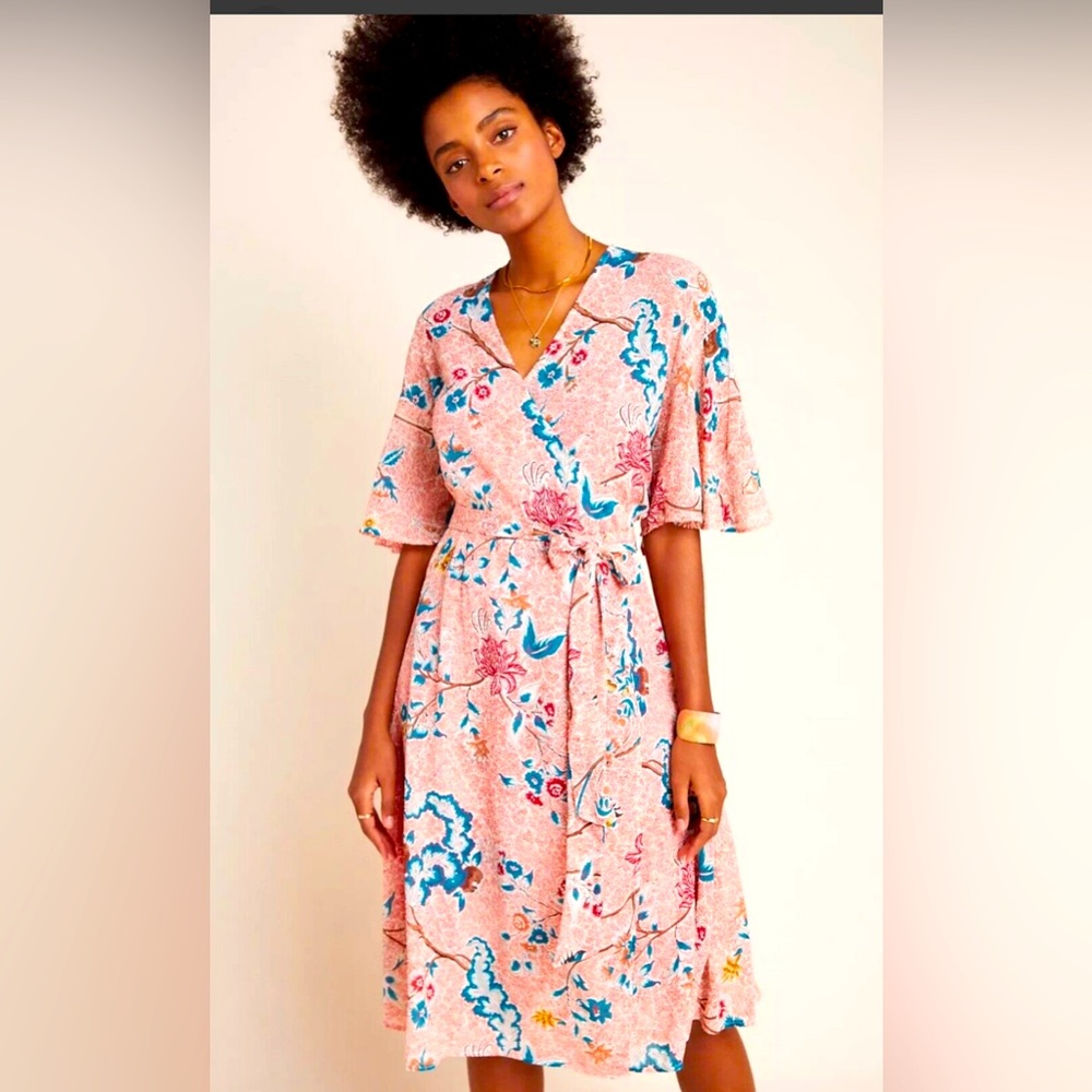 ANTHROPOLOGIE ADELAIDE WRAP DRESS by MAEVE - Picture 1 of 3